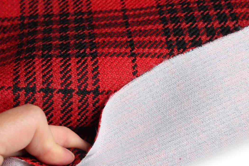 Virgin Wool Tartan Coating – Structured Wool Check – Designer Deadstock-Fabric-FabricSight