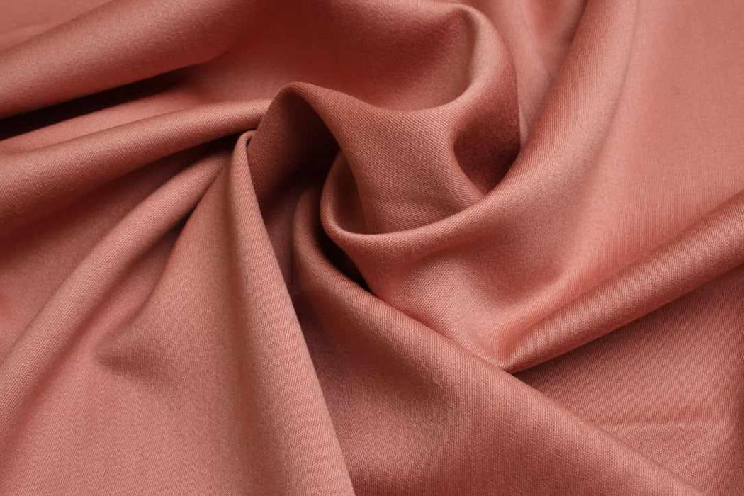 Virgin Wool with Tencel Fabric for Trousers and Blazers - Dark Coral-Fabric-FabricSight