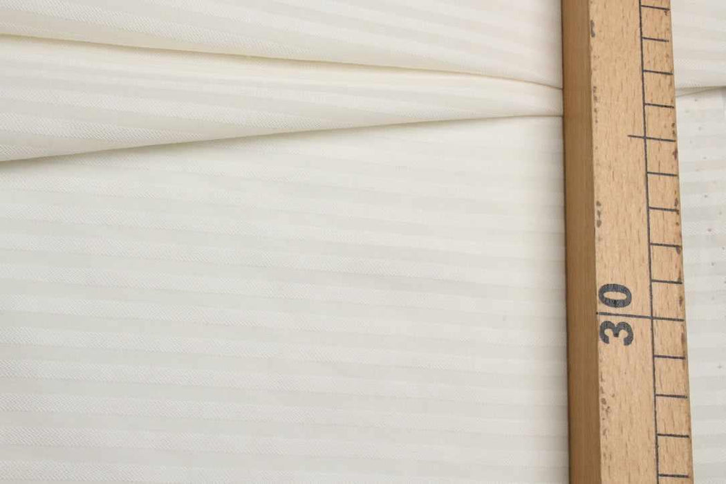 Viscose-Cotton Fine Stripe Gauze, Off-White-Fabric-FabricSight