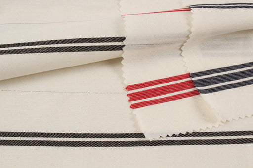 Viscose Cotton Shirting - Stripes and Lurex-Fabric-FabricSight