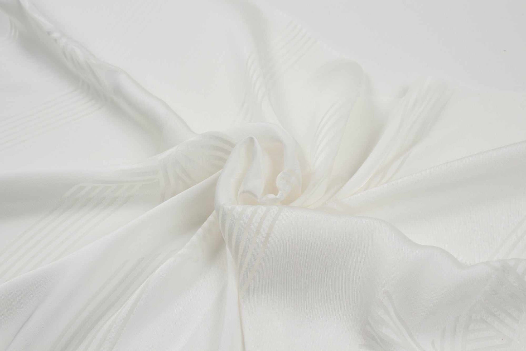 Viscose Silk Devoré Fabric Ribbons Pattern, White | Buy Fabrics Online ...