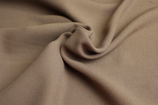 swatch-Viscose–Wool Structured Twill in Taupe – Spanish Deadstock Collection-Fabric-FabricSight