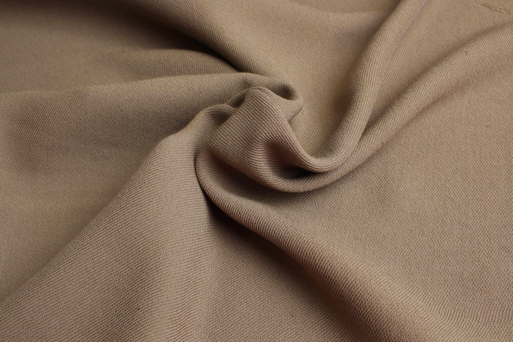 Viscose–Wool Structured Twill in Taupe – Spanish Deadstock Collection-Fabric-FabricSight