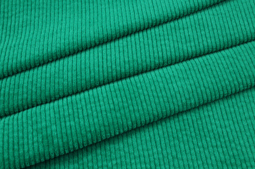 Washed Cotton Stretch Corduroy 6 Wale - Green (Remnant)-Remnant-FabricSight