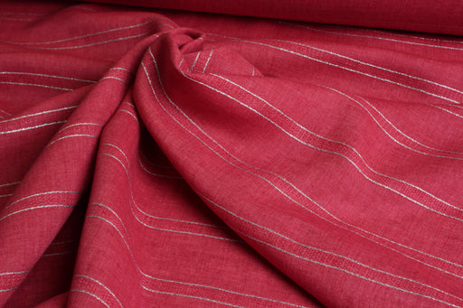 Washed Linen With Lurex Stripes-Fabric-FabricSight