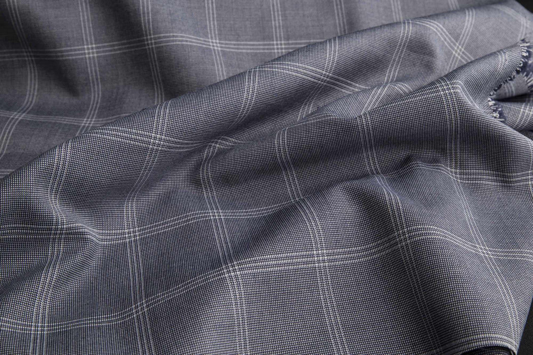 Windowpane Stretch for Suits - ROTHAY-Fabric-FabricSight