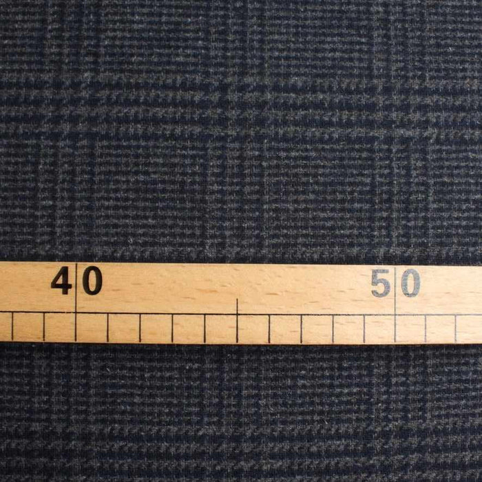 Wool Blend Prince of Wales Coating – Grey & Navy Check – Reorderable-Fabric-FabricSight