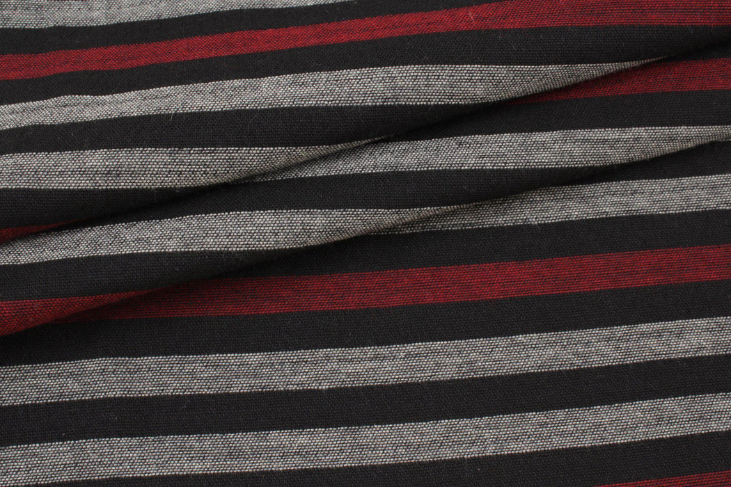 Wool Blend Striped Jacquard-Fabric-FabricSight