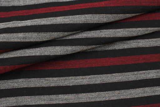 Wool Blend Striped Jacquard-Fabric-FabricSight