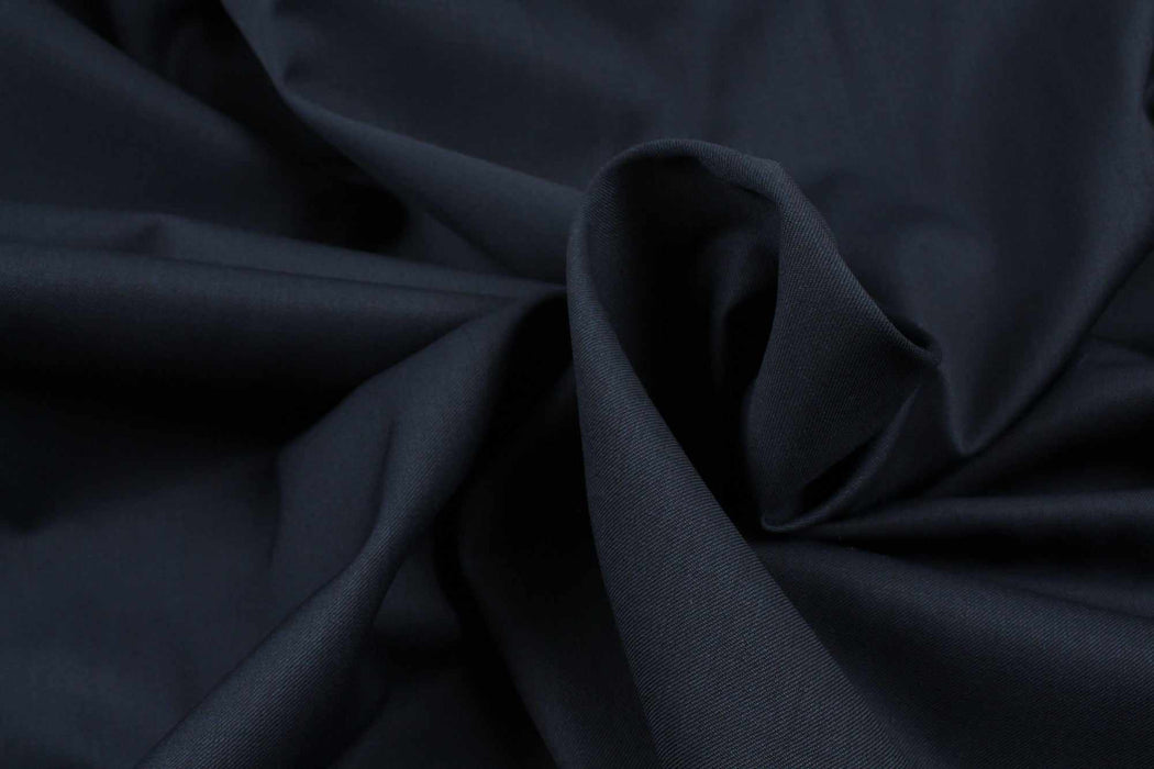 Worsted Wool Blend for Suits - ALENTO - Blue-Fabric-FabricSight