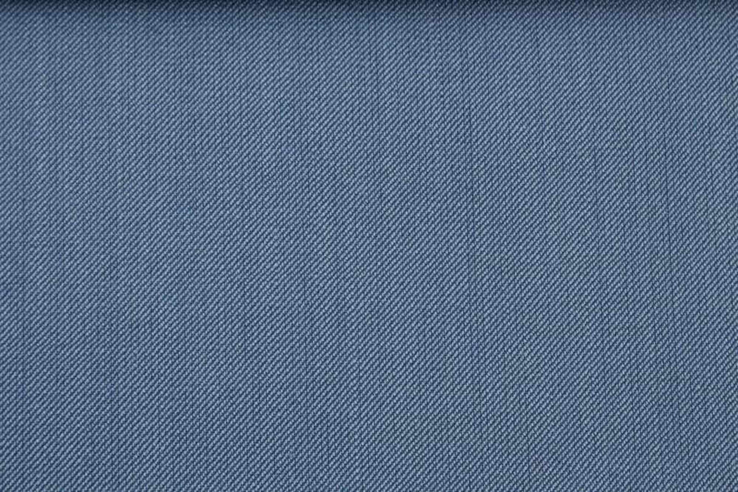Worsted Wool Blend for Suits - ALENTO - Blue-Fabric-FabricSight