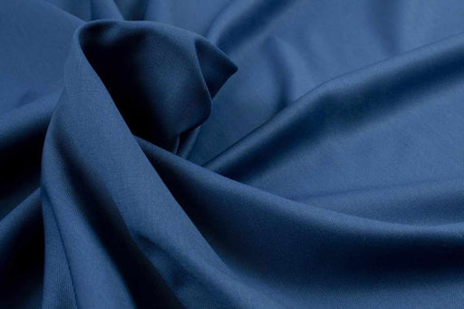 Worsted Wool Blend for Suits - ALENTO - Blue-Fabric-FabricSight