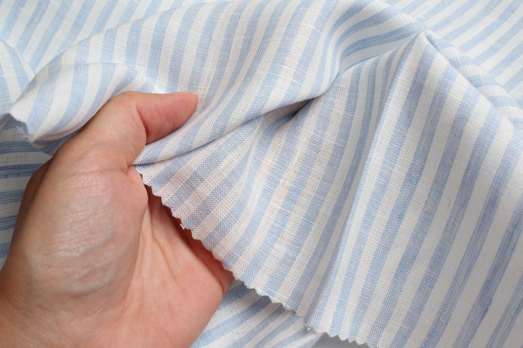 Yarn-Dyed Candy Stripe Linen – 100% European Flax® Linen-Fabric-FabricSight