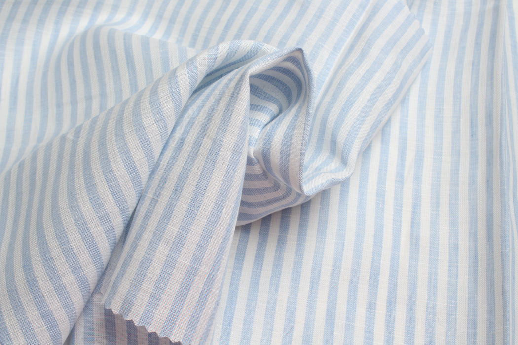Yarn-Dyed Candy Stripe Linen – 100% European Flax® Linen-Fabric-FabricSight