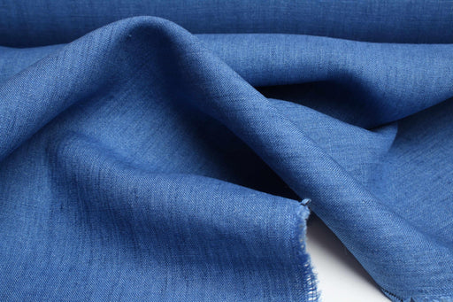 Yarn Dyed Denim, Mid-Weight washed Linen-Fabric-FabricSight