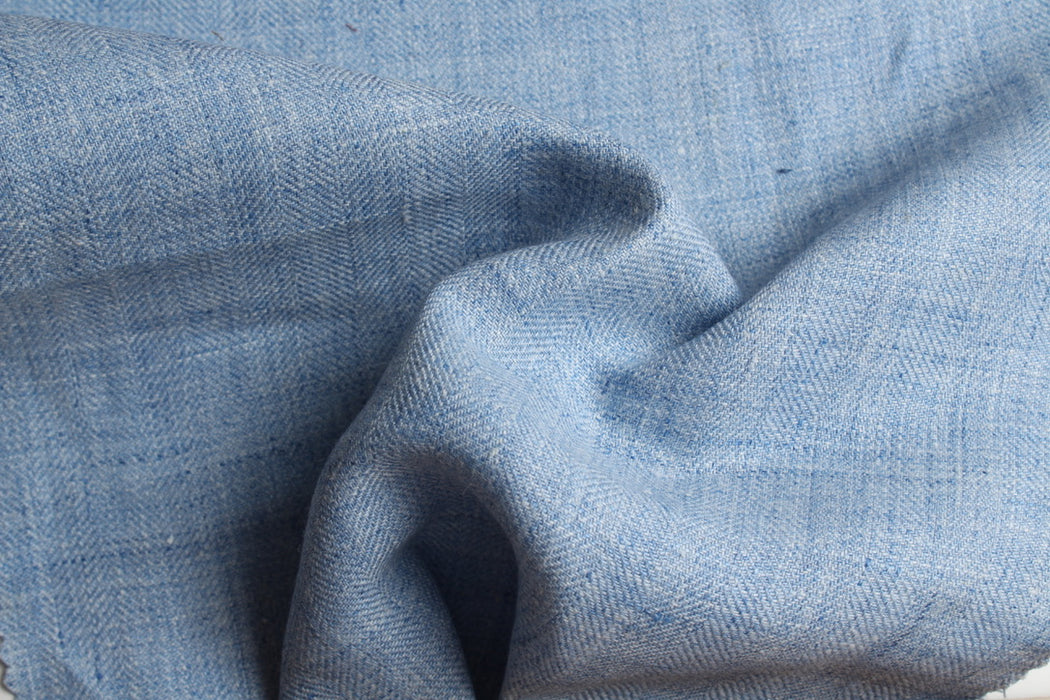 Yarn-Dyed Herringbone Linen Fabric – 100% European Flax® – 18 Colors-Fabric-FabricSight