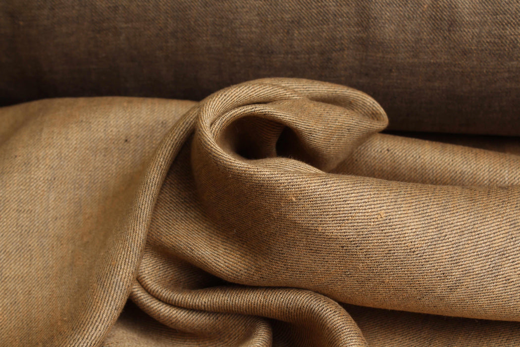 Yarn Dyed, Twill bi-color washed Linen-Fabric-FabricSight