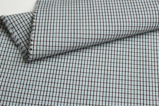 Yarn-Dyed Virgin Wool Small-Check – Italian Designer Deadstock-Fabric-FabricSight