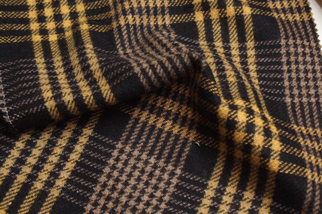 Yarn-Dyed Wool Cotton Check Fabric – Italian Designer Deadstock-Fabric-FabricSight