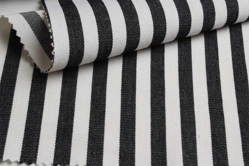swatch-100% Cotton Stripes Denim - Yarn Dyed-Fabric-FabricSight