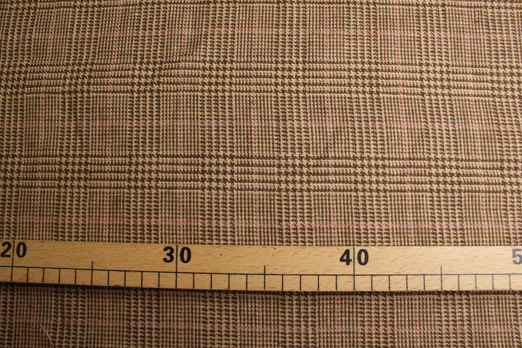swatch-100% Heavy Linen Prince of Wales for Jackets-Fabric-FabricSight