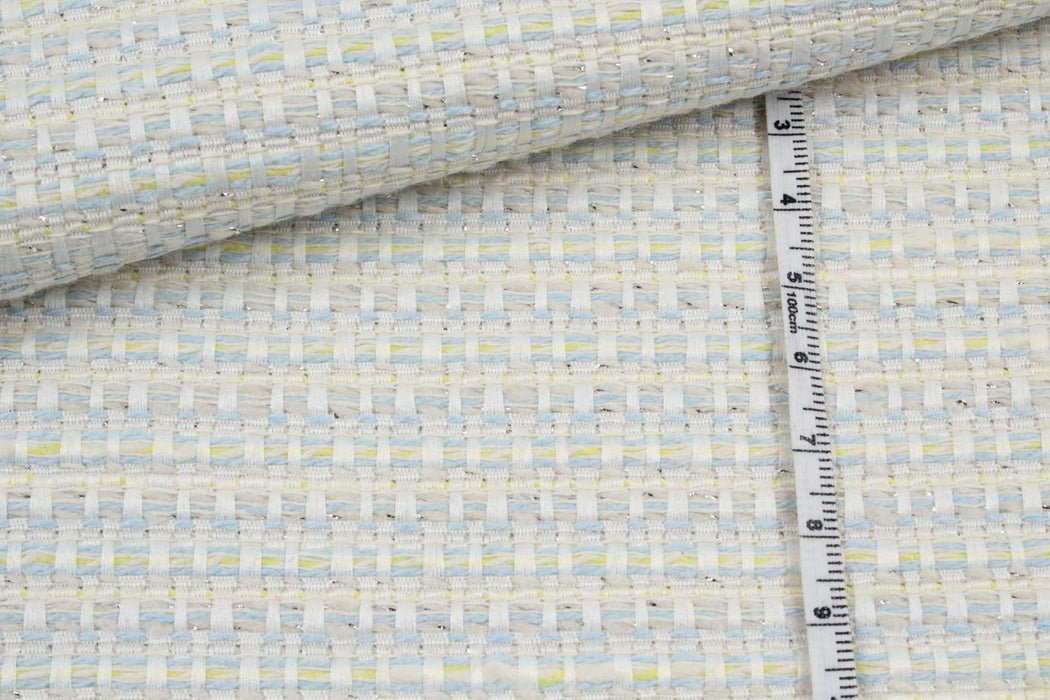 swatch-Basketweave Look Tweed - Light Blue-Fabric-FabricSight