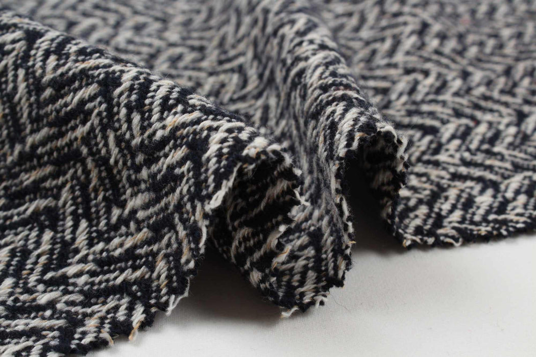 swatch-Bi-Color Recycled Wool Chevron for Outwear - 2 Colors Available-Fabric-FabricSight