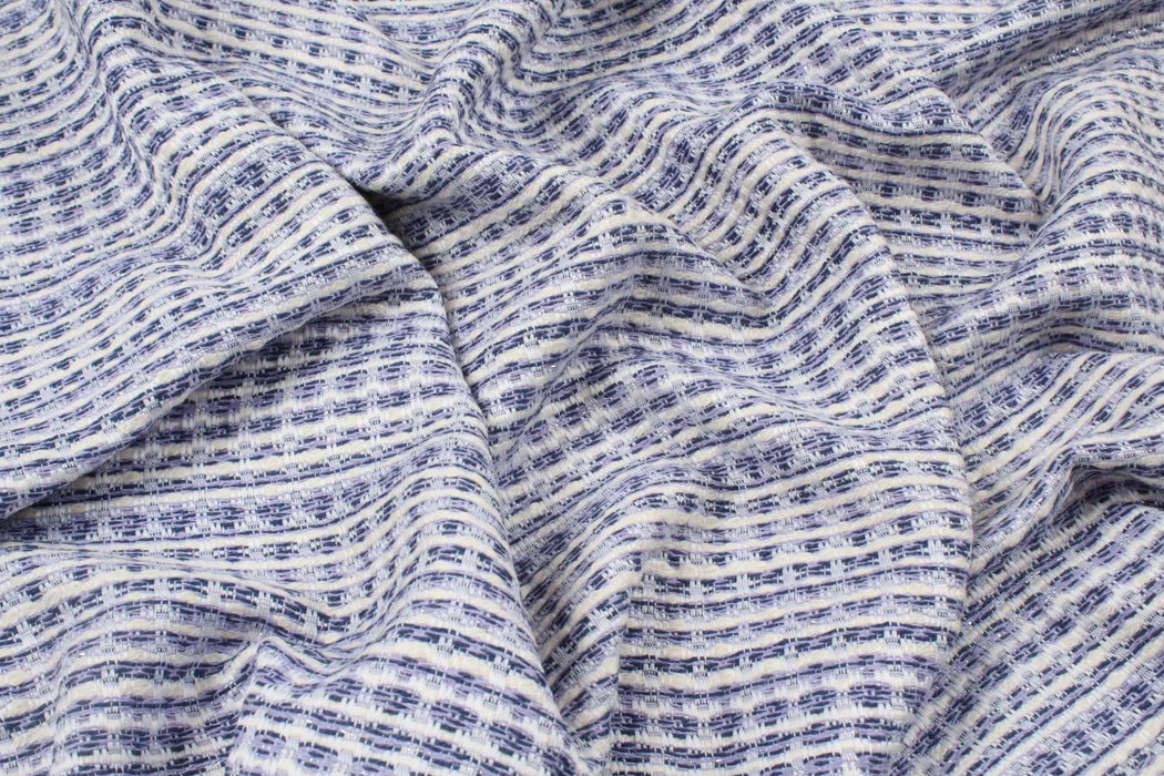swatch-Bicolor Jacquard Tweed - Stripes with Lurex-Fabric-FabricSight