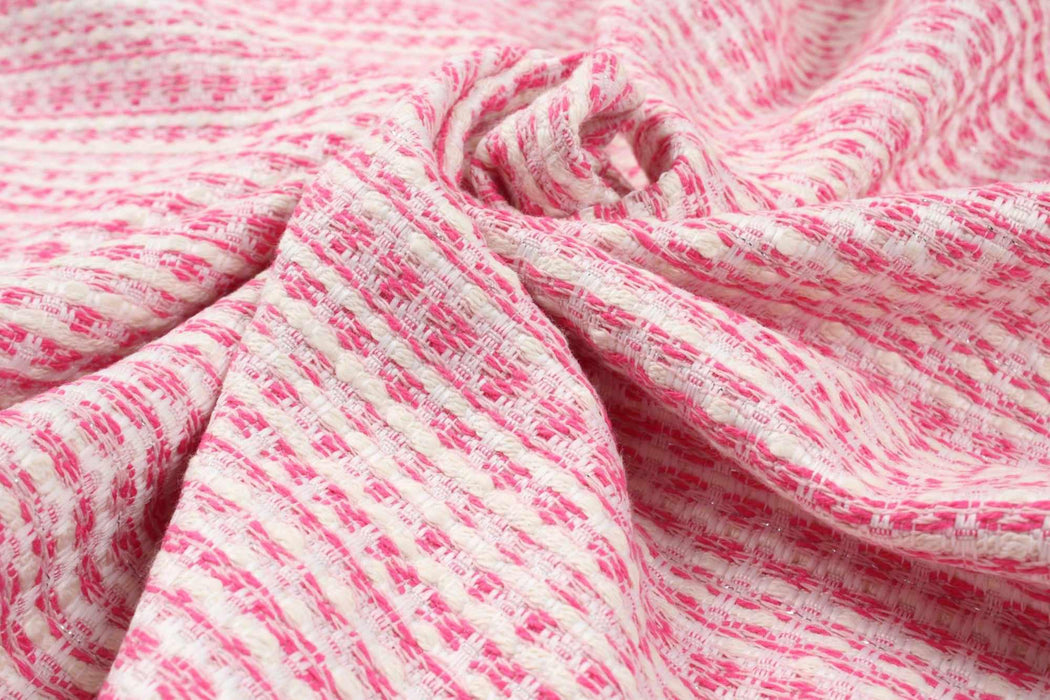 swatch-Bicolor Jacquard Tweed - Stripes with Lurex-Fabric-FabricSight