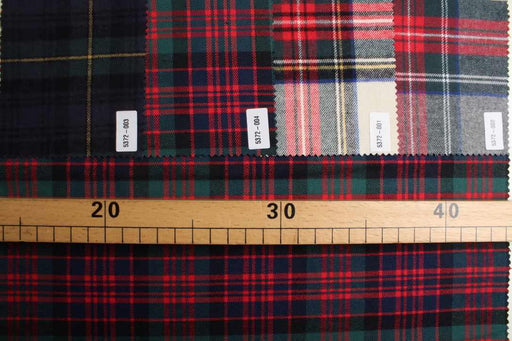 swatch-Brushed Cotton Tartan Flannel – Heritage Twill – 4 Classic Colorways-Fabric-FabricSight