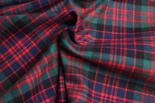 swatch-Brushed Cotton Tartan Flannel – Heritage Twill – 4 Classic Colorways-Fabric-FabricSight
