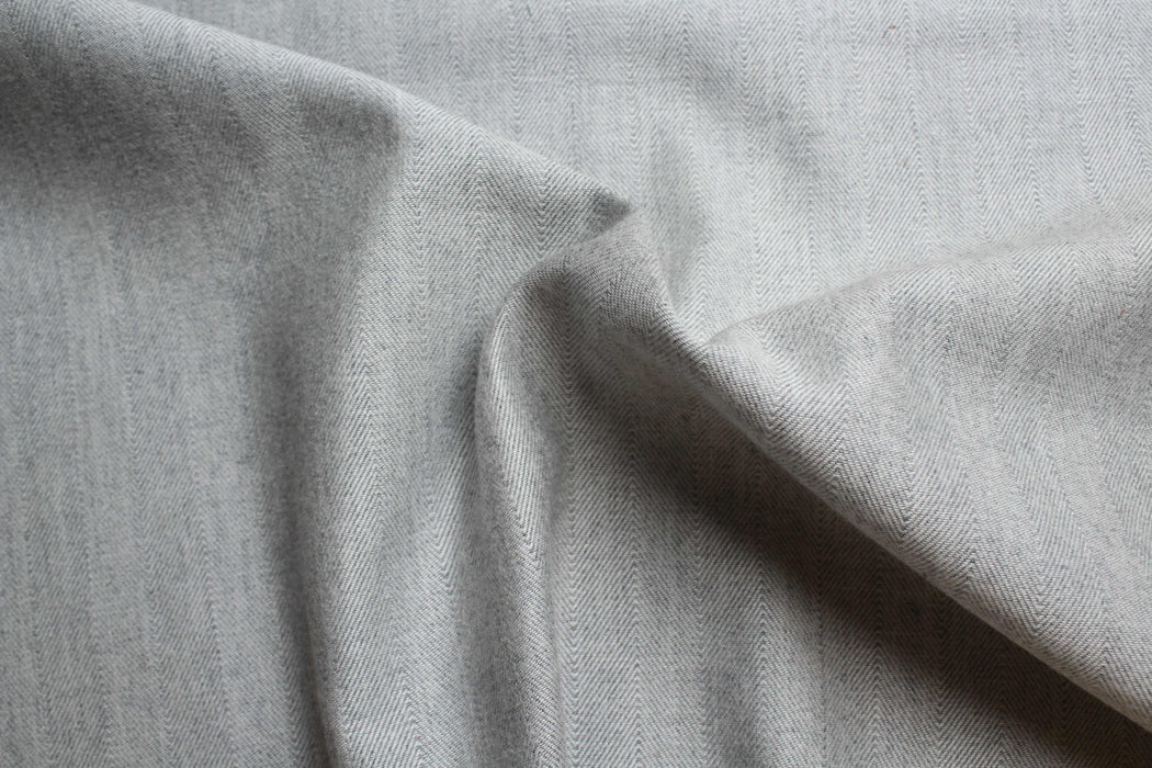 swatch-Brushed Herringbone Shirting – Organic Cotton & TENCEL™-Fabric-FabricSight