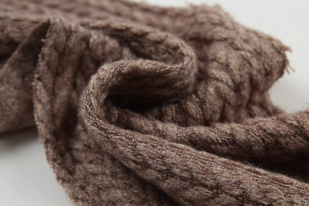 swatch-Cashmere Touch Knitted Jacquard - Cable-knit-Roll-FabricSight