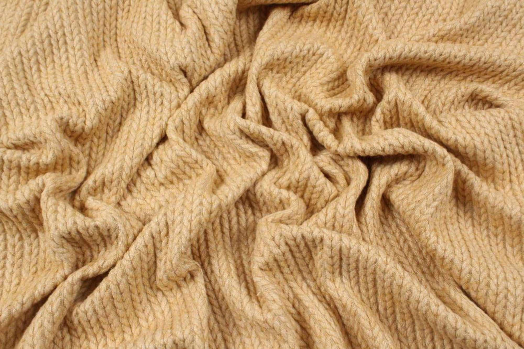 swatch-Cashmere Touch Knitted Jacquard - Cable-knit-Roll-FabricSight