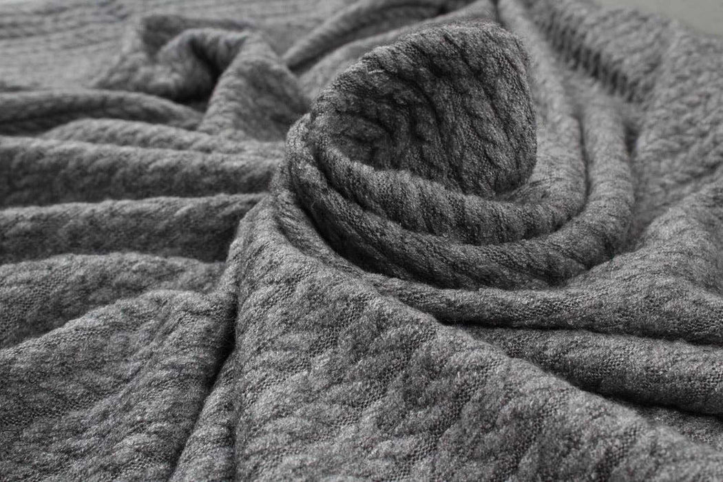 swatch-Cashmere Touch Knitted Jacquard - Cable-knit-Roll-FabricSight