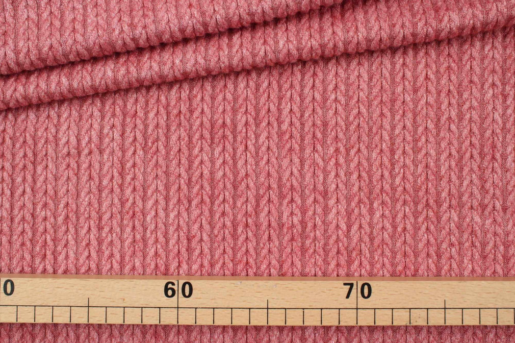 swatch-Cashmere Touch Knitted Jacquard - Cable-knit-Roll-FabricSight