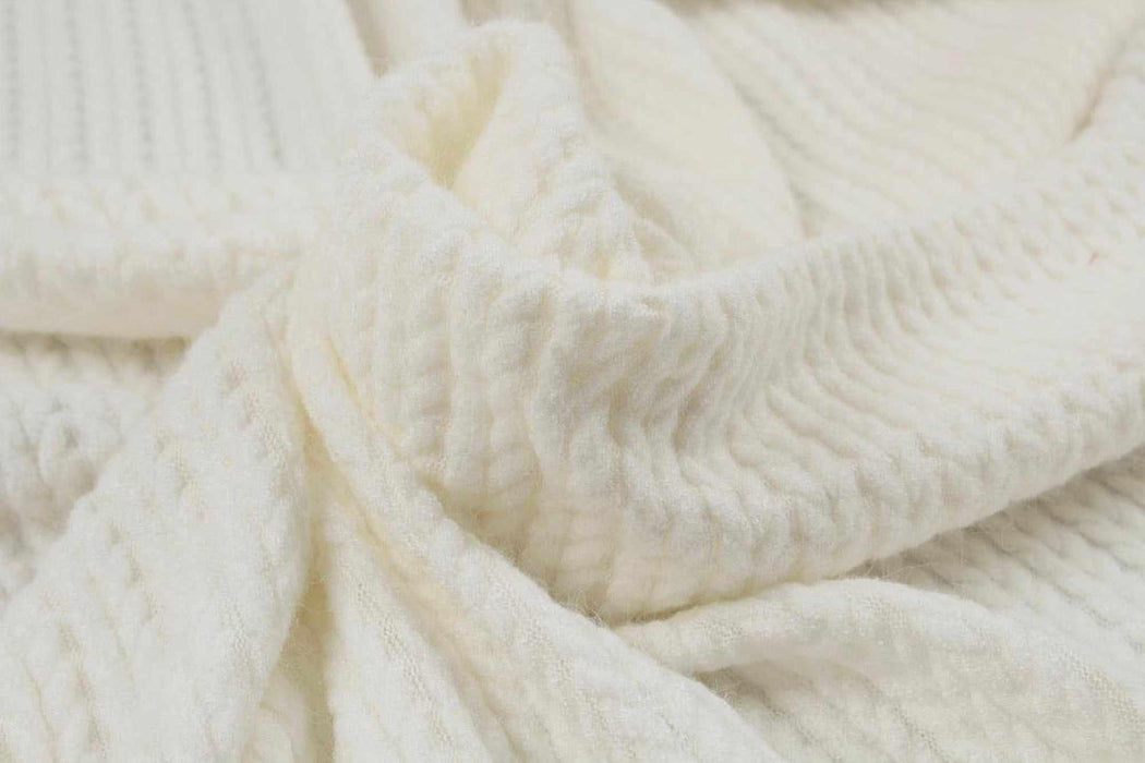 swatch-Cashmere Touch Knitted Jacquard - Cable-knit-Roll-FabricSight