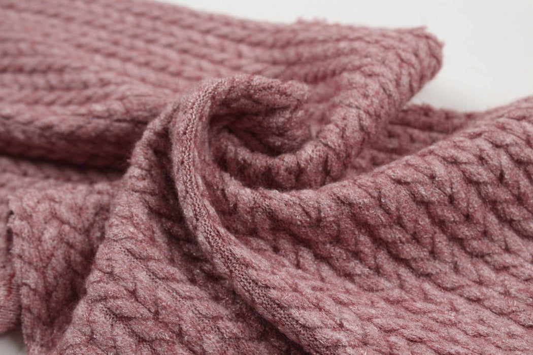 swatch-Cashmere Touch Knitted Jacquard - Cable-knit-Roll-FabricSight