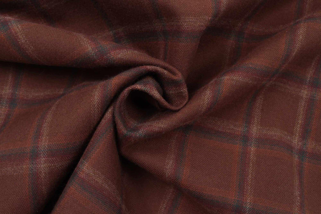 swatch-Checks Cotton Brushed Flannel - 3 Variants Available-Fabric-FabricSight