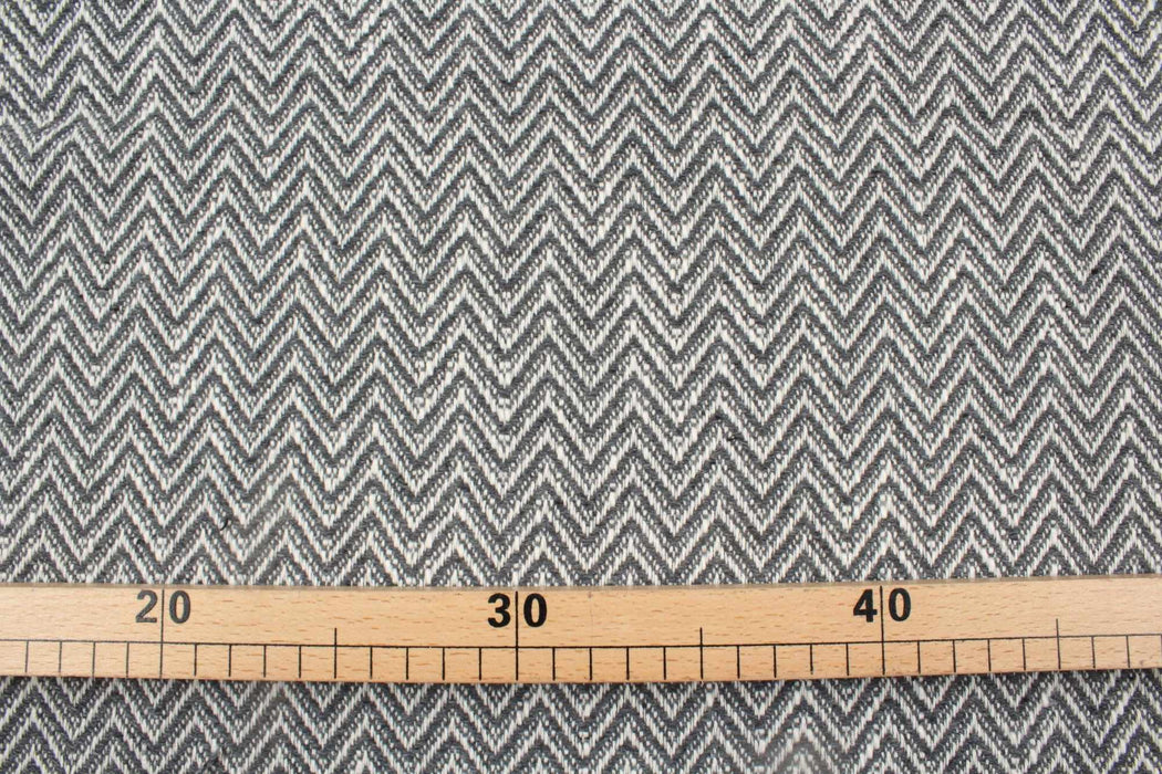 swatch-Chevron Jacquard Recycled Wool - Double Face-Fabric-FabricSight