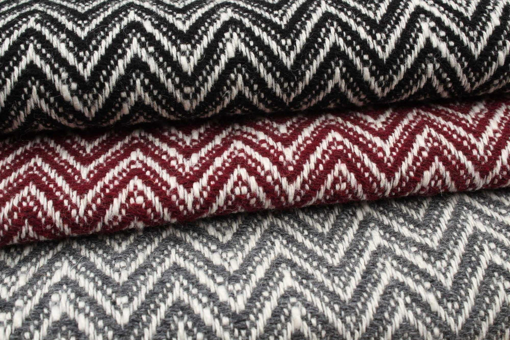 swatch-Chevron Jacquard Recycled Wool - Double Face-Fabric-FabricSight