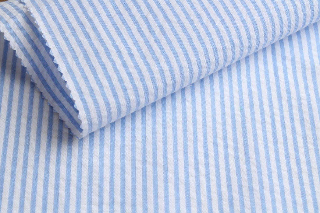 swatch-Cotton Candy Stripe Seersucker – Lightweight Shirting Fabric – 7 Colors-Fabric-FabricSight