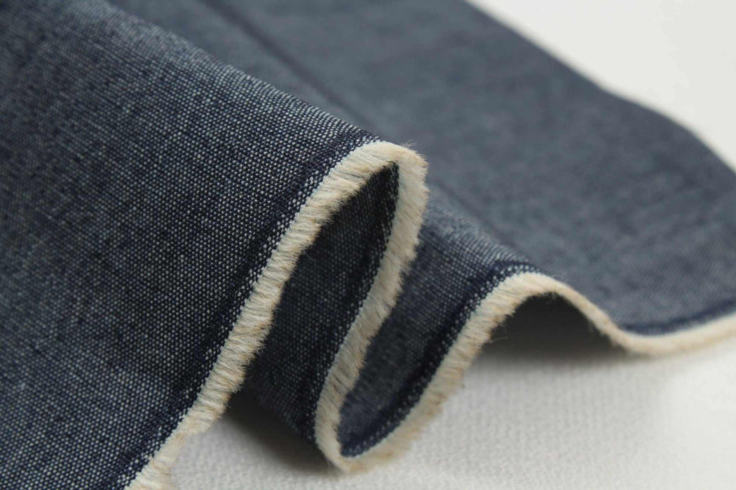 swatch-Cotton Chambray Denim for Shirting - Indigo-Fabric-FabricSight