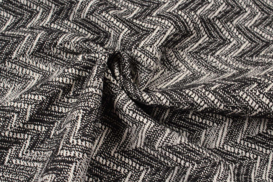 swatch-Cotton Chevron Black-Fabric-FabricSight