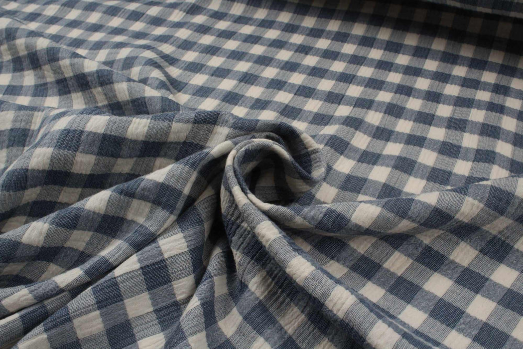 swatch-Cotton Double Muslin - Fancy Checks and Stripes Prints - 4 Variants-Fabric-FabricSight