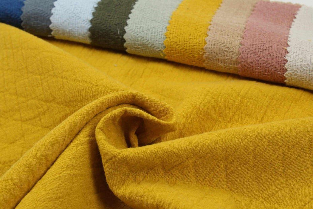 swatch-Cotton Double Muslin - Rhombus - 10 Colors Available-Fabric-FabricSight