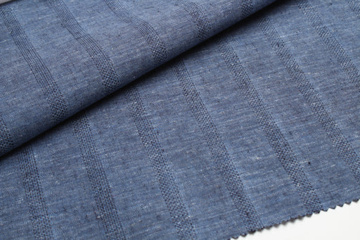 swatch-Cotton Linen Barré Dobby Stripe – European Flax – Yarn Dyed-Fabric-FabricSight