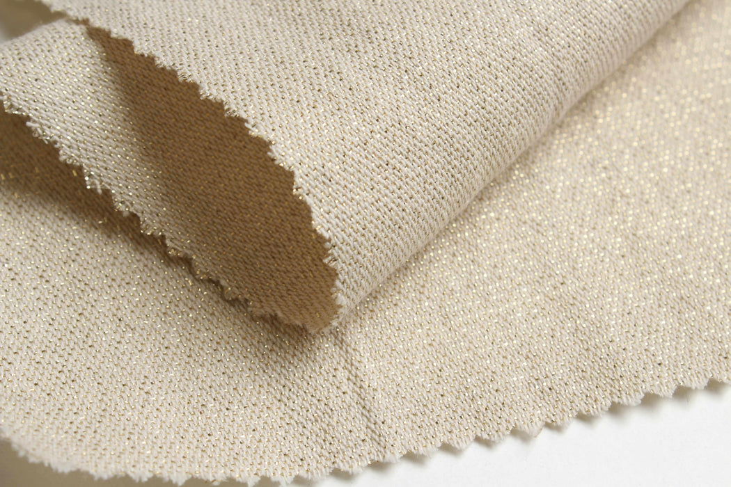 swatch-Cotton Linen Canvas with Golden Lurex-Fabric-FabricSight