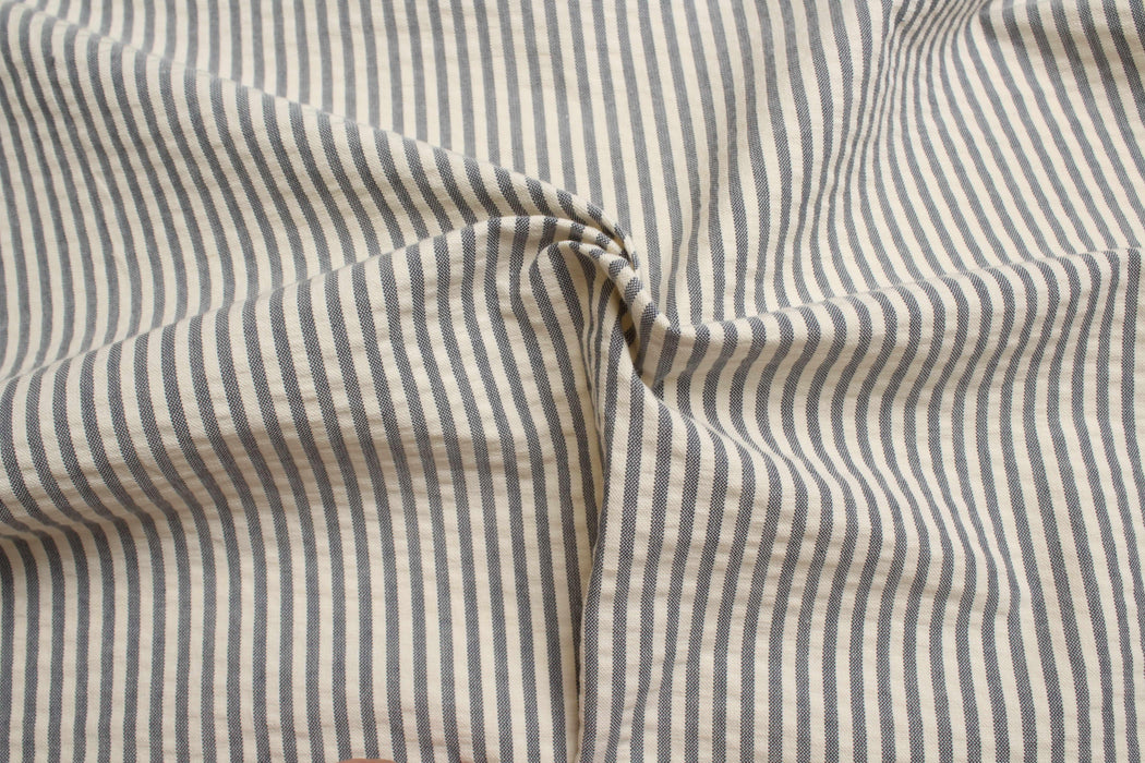 swatch-Cotton Seersucker – Candy Stripes for Trousers-Fabric-FabricSight