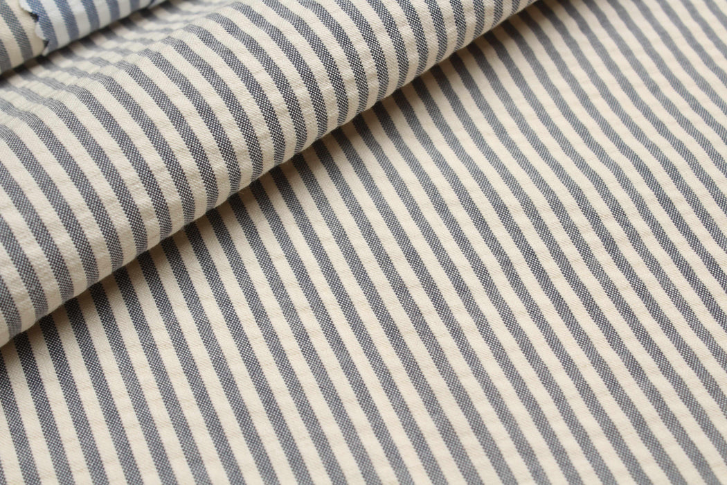 swatch-Cotton Seersucker – Candy Stripes for Trousers-Fabric-FabricSight